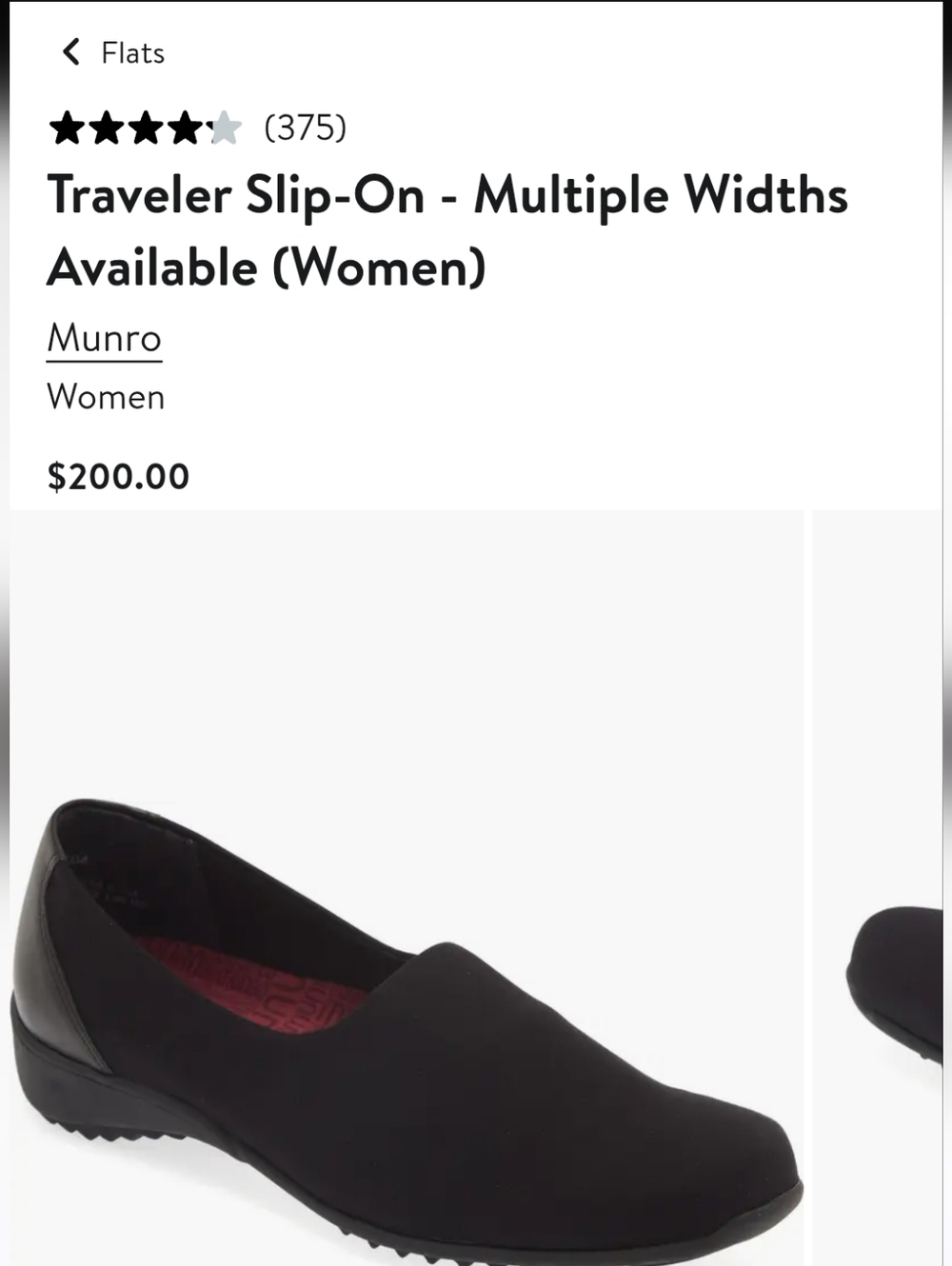 NWT.Munro Black Traveler Slip-On Loafers for Women